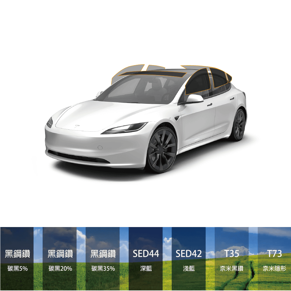 Tesla『Model 3』DIY 免施工｜下單頁面｜靜電隔熱紙